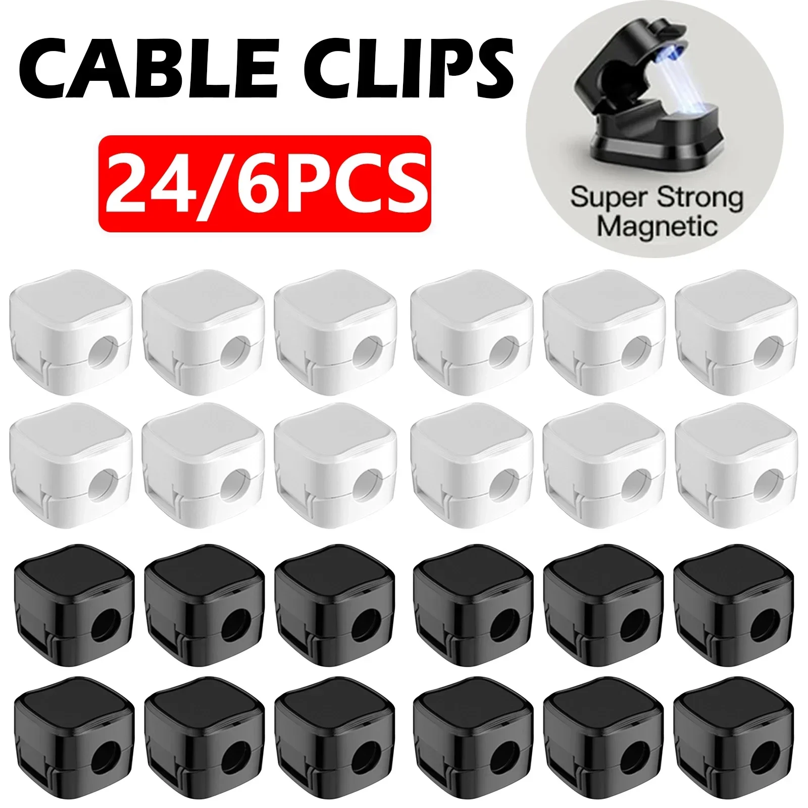 6/12/24PCS Magnetic Cable Orga - Cable Organizer Magnetic 评论和价格