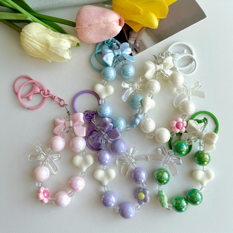 NEW Candy Color Heart Bow Bead - Phone Accessories For Teens 评论和价格