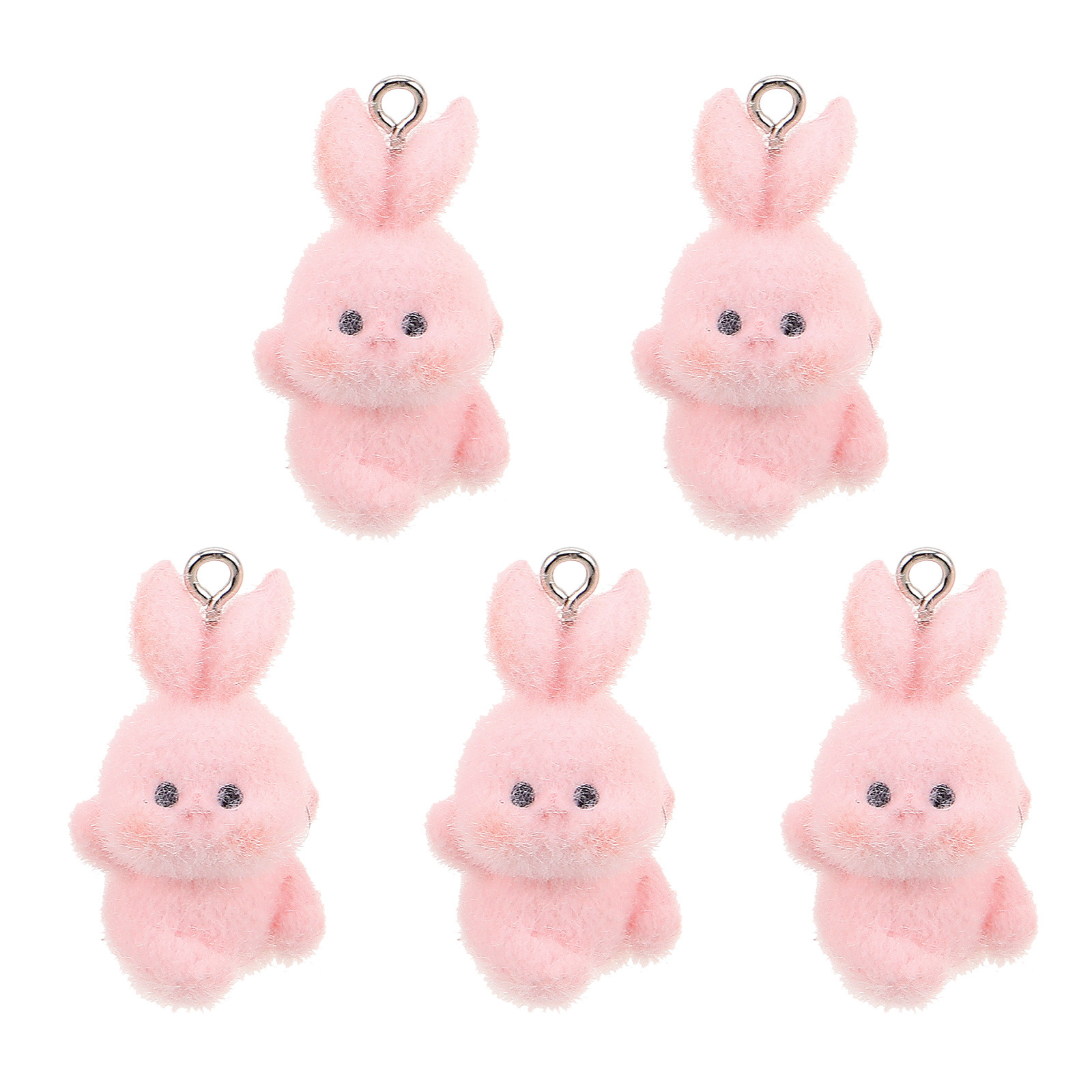 5Pcs Flocking Bunny Pendant Ca - Phone Accessories For Teens 评论和价格