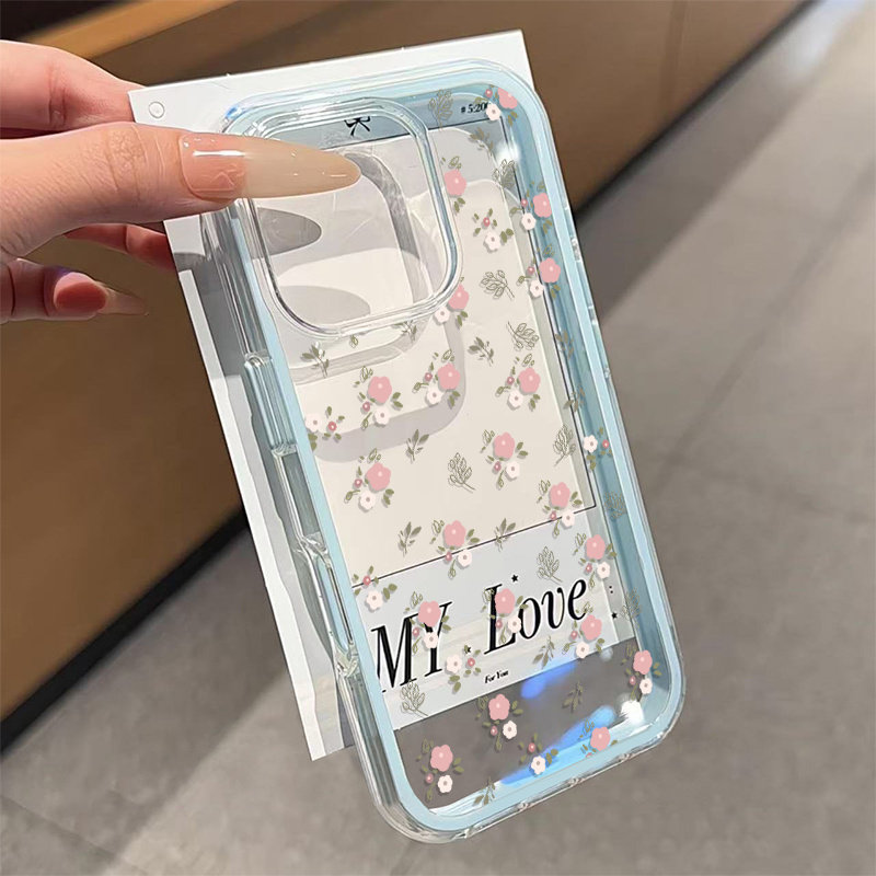 Green Leaves Pink Flower 2in1  - Phone Case Clear 评论和价格