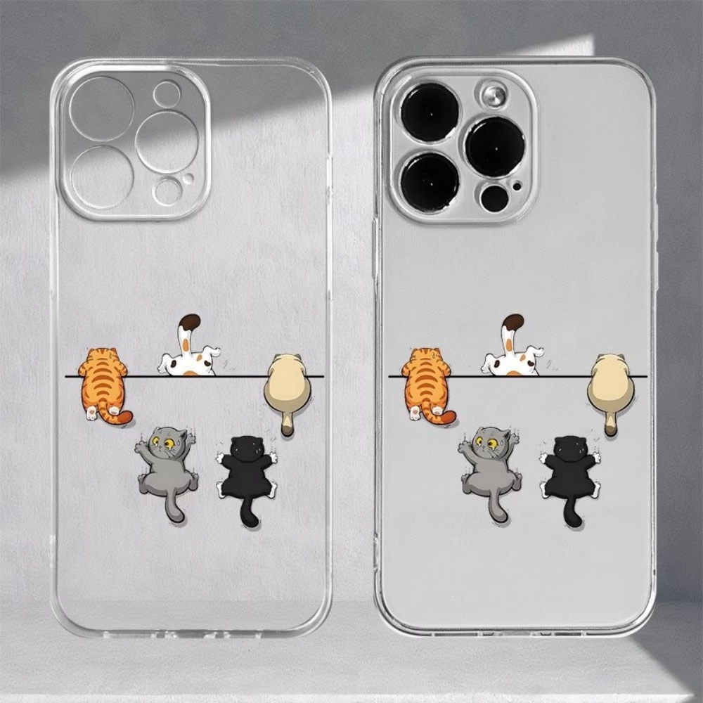 Five Cute Cat Pattern Phone Ca - Phone Case Clear 评论和价格