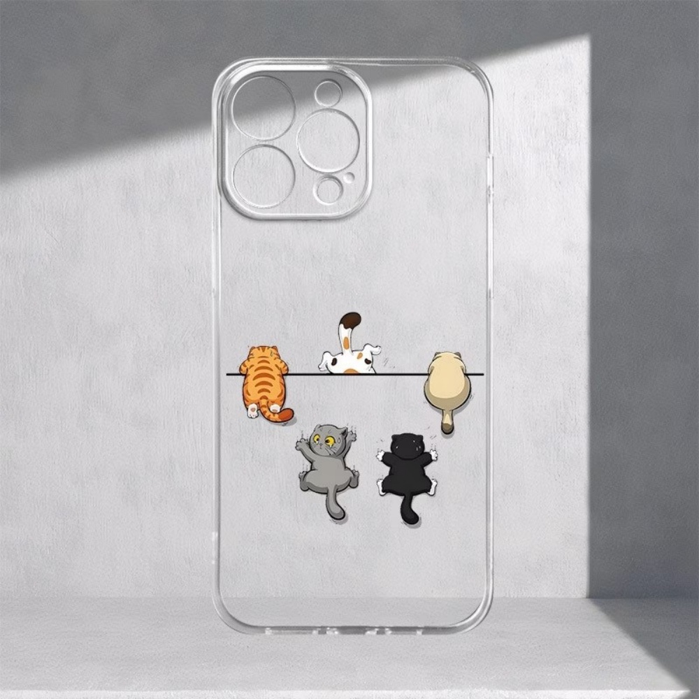 Five Cute Cat Pattern Phone Ca - Phone Case Clear 评论和价格