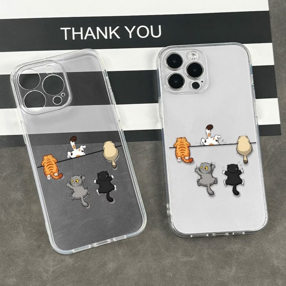 Five Cute Cat Pattern Phone Ca - Phone Case Clear 评论和价格