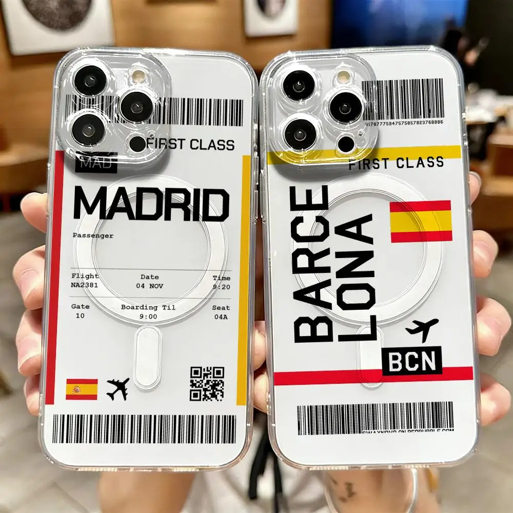Travel Plane Ticket Spain Phon - Phone Case Clear 评论和价格
