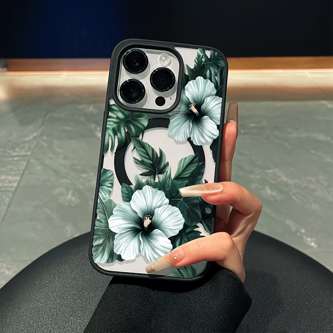Green Floral Print Phone Case  - Phone Case Clear 评论和价格
