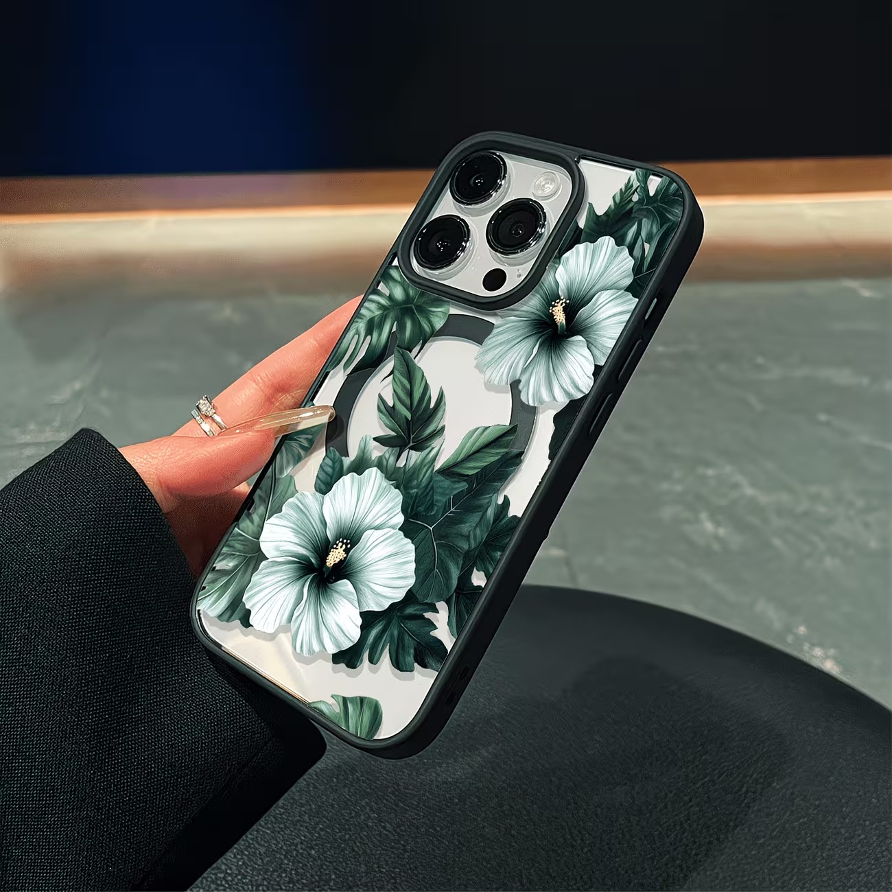 Green Floral Print Phone Case  - Phone Case Clear 评论和价格