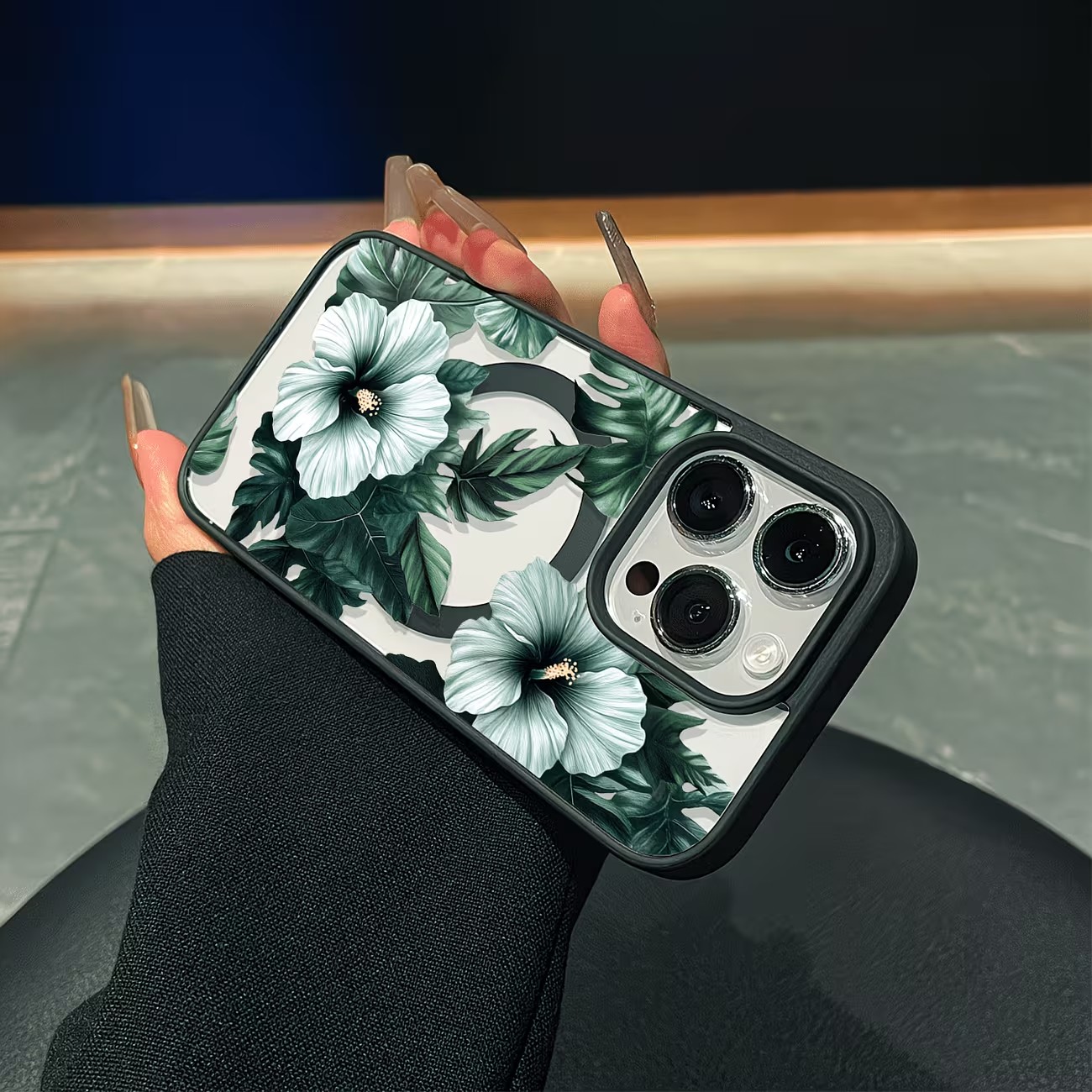 Green Floral Print Phone Case  - Phone Case Clear 评论和价格